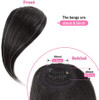Dsoar Side Bangs Clip in Bangs Real Human Hair Bang Natural Clip on Side Bang Straight Fringe Hair ExtensionNatural Blac