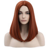 BERON Dark Orange Wigs Straight Middle Length Wig Middle Part Womens Wig for Cosplay Halloween Party or Daily Use Wig Ca