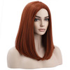 BERON Dark Orange Wigs Straight Middle Length Wig Middle Part Womens Wig for Cosplay Halloween Party or Daily Use Wig Ca
