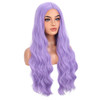 BERON Purple Long Wigs for Women Girls Wavy Colored Hair Wig Light Purple Curly Women and Girls for Daily or Cosplay Use