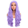 BERON Purple Long Wigs for Women Girls Wavy Colored Hair Wig Light Purple Curly Women and Girls for Daily or Cosplay Use