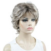 Aimole Synthetic Wigs Womens Curly Ends Short Fiber Wig With Layered Bangs48T Light Gray with Dark Root