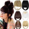 8 Clip in Bangs Hair Extensions Thick Full Neat Bangs Fringe Hair Extension with Temples One Piece Clip on Front Bangs H