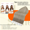 Full Shine 12 Inch Tape in Hair Extensions Human Hair Color 19 Grey Fading to 8 Ash Brown And 60 Blonde Hair Extensions