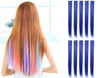 OneDor 23 Inch Colored Party Highlights Straight Hair Clip Extensions HeatResistant Synthetic Hair Extensions in Multipl