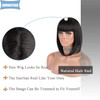 eNilecor Short Black Bob Wigs 12 Straight with Flat Bangs Synthetic Colorful Cosplay Daily Party Wig for Women Natural A