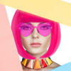 LIULIUBTY Short Bob Hair Wigs Straight with Flat Bangs Synthetic Colorful Cosplay Daily Party Neon Wig for Women Free Wi
