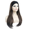 Aimole Long Straight 34 Womens Wigs with Black Headband Hair Synthetic Hair6 Chestnut Brown