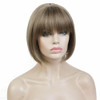 Aimole Short Bob Straight Wig with Cute Flat Bangs Synthetic Hair24M8613