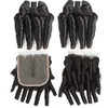 Molefi Brazilian Funmi Hair Bundles with 4x2 T Lace Closure Curly Weave 2 Bundles with closure Spiral Curl Hair 100 Huma