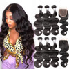 Beauty Princess Body Wave Human Hair 3 Bundles with Closure Double Weft 10A Brazilian Hair Bundles With Closure16182014
