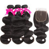 Beauty Princess Body Wave Human Hair 3 Bundles with Closure Double Weft 10A Brazilian Hair Bundles With Closure16182014