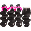 Beauty Princess Body Wave Human Hair 3 Bundles with Closure Double Weft 10A Brazilian Hair Bundles With Closure16182014