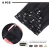 16 Remy Clip in Hair Extensions Human Hair Black for Women Fashion Long Silky Straight 8pcs 20clips Real Hair Extensions