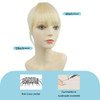 Shinon Clip in Bangs Human Hair Bangs Hair Extension Wispy Bangs Hair Fringe Fashion Real Human Bangs Blonde Color for W