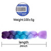 Xiaofeng 3 Packs 24Inch Kanekalon Braiding Hair Extensions Ombre Jumbo Synthetic Braids Hair PurpleLake BlueLight Purple