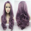 ELESTY Long Wavy Synthetic Lace Front Wig Glueless Purple High Temperature Heat Resistant Fiber Hair Wigs For Women