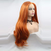 ELESTY Orange Color Synthetic Lace Front Wigs Free Part Long Wavy Synthetic Glueless Half Hand Tied Lace Wigs For Women