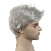 Lydell Men Wig Natural Short Straight Hair Synthetic Full Wigs 51 Silver Grey
