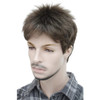 Lydell Mens Wig Natural BlackBrown Short Straight Hair Synthetic Full Wigs Light Chestnut Brown