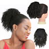 PEACOCO Drawstring Ponytail Afro Kinky Curly Ponytail for Black Women 6 Inch Afro Puff Ponytail Extensions Jerry Curls S
