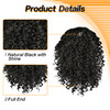 PEACOCO Drawstring Ponytail Afro Kinky Curly Ponytail for Black Women 6 Inch Afro Puff Ponytail Extensions Jerry Curls S