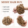 Benehair Messy Bun Hair Piece Scrunchy Updo Hair Pieces for Women Fluffy Wavy Hair Bun Scrunchies Donut Hairpiece Synthe