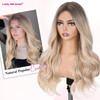 Lady Miranda Blonde Wigs for White Women Brown to Ash Blonde Natural Looking High Density Heat Resistant Synthetic Hair