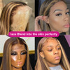 Pizazz 13x4 HD Transparent Lace Front Wigs Human Hair Pre Plucked highlight Color Brazilian Straight Lace Frontal Human