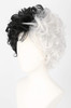 Topcosplay Women and Girls Wig Short Black and White Wigs Halloween Cosplay Wig