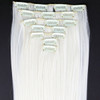 Platinum Blonde Hair Extensions 2460cm 130g 7pcsset Women Long Straight Synthetic Hair Full Head Clip in Hair Extensions