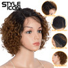 Style Icon 10 Human Hair Afro Wigs Short Curly Wigs for Black Women Lace Front Side Part Wigs Ombre Blonde Wig 10 Inch T