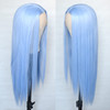 Luwigs Ice Blue Lace Front Wigs Synthetic Silky Straight Hand Tied Light Blue Replacement Wigs Heat Resistant for Cospla