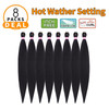 Pre Stretched Braiding Hair 8 Packs 36 Inch Natural Black Color Long Professional Hair for Braiding Twist Braids Itch Fr