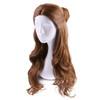 Deifor Long Brown Wavy Synthetic Hair with Braid Updo Buns Wig for Women Cosplay Wigs Light Brown