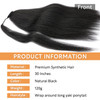 WIGNEE Kinky Straight Ponytail Wrap Around Long Ponytail Extension Natural Black Yaki Ponytail Extension for Black Women