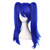 MapofBeauty 20 Inch50 cm Double Tail Straight Hair Cosplay Wigs Navy Blue