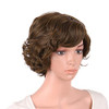 MapofBeauty 118 Inch30cm Special Women Short Curly Side Bangs Fashion Wig Brown