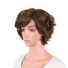MapofBeauty 118 Inch30cm Special Women Short Curly Side Bangs Fashion Wig Brown