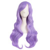 MapofBeauty 28 Inch70cm Charming Women Side Bangs Long Curly Full Hair Synthetic Wig Light Purple