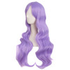 MapofBeauty 28 Inch70cm Charming Women Side Bangs Long Curly Full Hair Synthetic Wig Light Purple