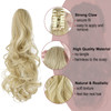 Leterly Ponytail Extension Clip in Claw 18 Curly Wavy Pony Tails Clipon Long Hairpiece Jaw for Women Light Blonde Mix Bl
