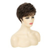 Wiwige Short Brown Pixie Wig Synthetic Layered Cosplay Hair Full Wigs for White Women Brown mixed Blonde