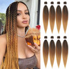 Prestretched Braids Hair Professional Itch Free Hot Water Setting Synthetic Fiber Ombre Yaki Texture Braid Hair Extensio