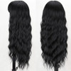 MERISIHAIR Long Black Wig with Bangs26 Inches Synthetic Wavy Bang Black Wigs for Women Women Long Curly Heat Resistant B