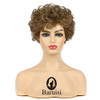 Baruisi Short Curly Wavy Blonde Brown Wigs for Women Natural Looking Synthetic Hair Replacement Wig