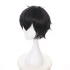 Xingwang Queen Anime Short Black Layered Cosplay Wig Party Wigs for Men Boys