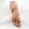 Melody Pink Lace Front Wigs Long Natural Wave Middle Part Candy Pink Synthetic Lace Front Wigs For Women Half Hand Tied