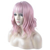 DAOTS 14 Inches Curly Wigs with Bangs for Women Girls Synthetic Wavy Hair Wig Pink