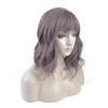 DAOTS Curly Wigs with Bangs for Women Girls Synthetic Wavy Hair Wig 14 Inches Wine Red